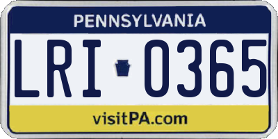 PA license plate LRI0365