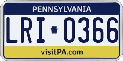 PA license plate LRI0366