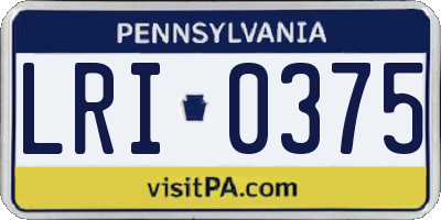 PA license plate LRI0375