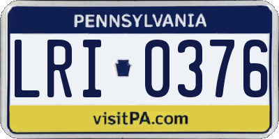 PA license plate LRI0376
