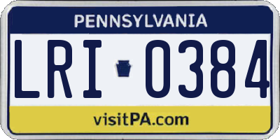PA license plate LRI0384