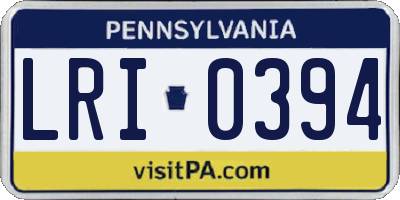 PA license plate LRI0394