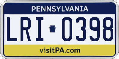 PA license plate LRI0398