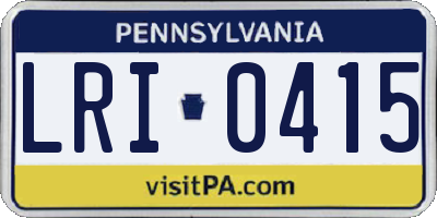PA license plate LRI0415