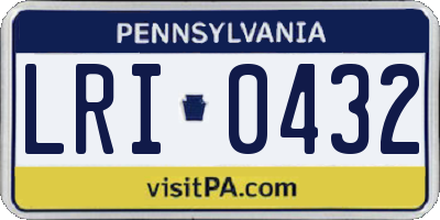 PA license plate LRI0432