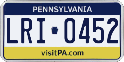 PA license plate LRI0452