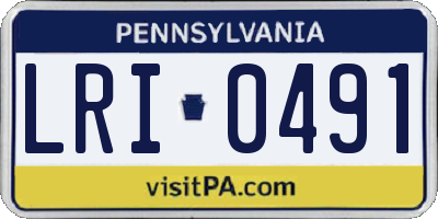 PA license plate LRI0491