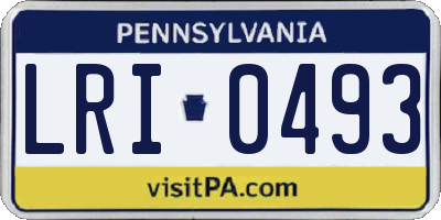 PA license plate LRI0493