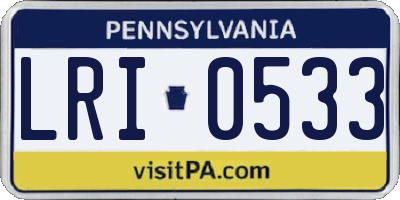 PA license plate LRI0533