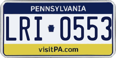 PA license plate LRI0553