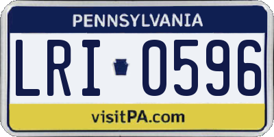 PA license plate LRI0596