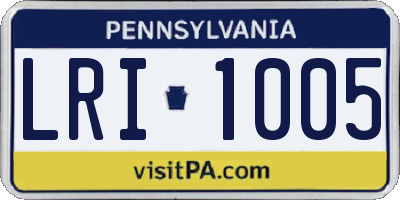 PA license plate LRI1005