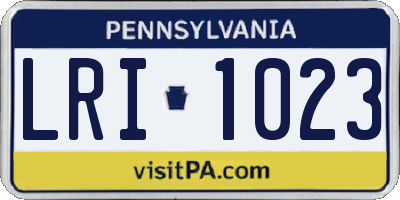 PA license plate LRI1023