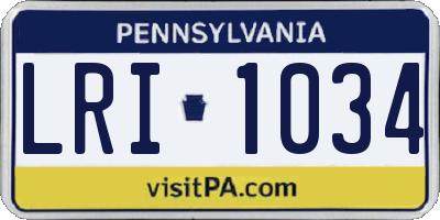 PA license plate LRI1034