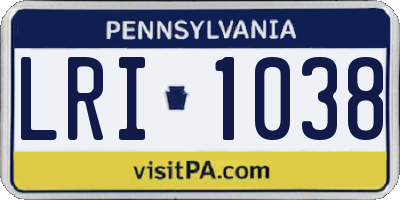 PA license plate LRI1038