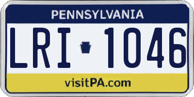 PA license plate LRI1046