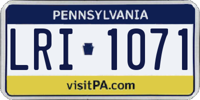 PA license plate LRI1071