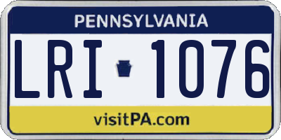 PA license plate LRI1076