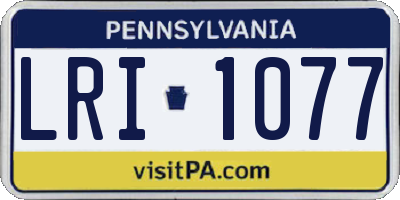 PA license plate LRI1077