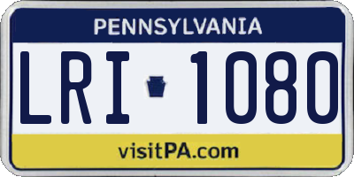 PA license plate LRI1080