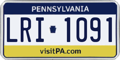 PA license plate LRI1091