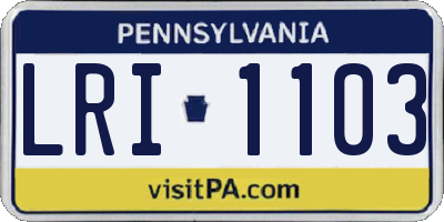 PA license plate LRI1103