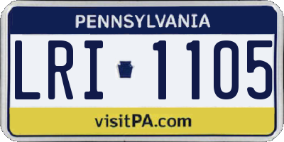 PA license plate LRI1105