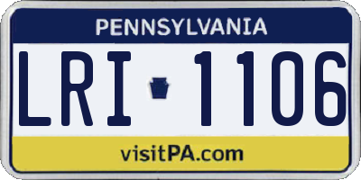 PA license plate LRI1106