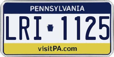 PA license plate LRI1125