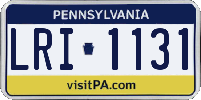 PA license plate LRI1131