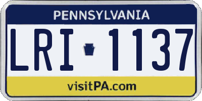 PA license plate LRI1137