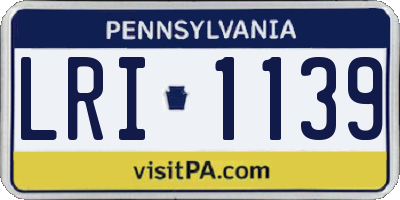 PA license plate LRI1139