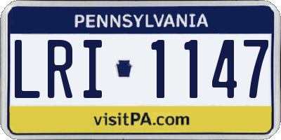 PA license plate LRI1147