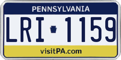 PA license plate LRI1159