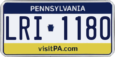 PA license plate LRI1180
