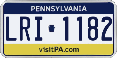 PA license plate LRI1182
