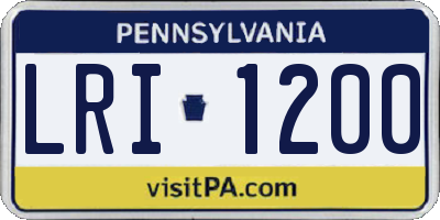 PA license plate LRI1200