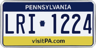 PA license plate LRI1224