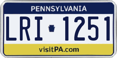 PA license plate LRI1251
