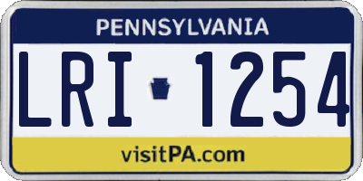 PA license plate LRI1254