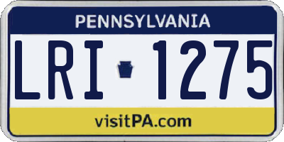 PA license plate LRI1275