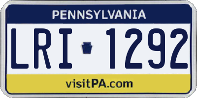 PA license plate LRI1292