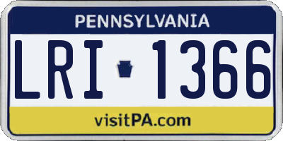 PA license plate LRI1366