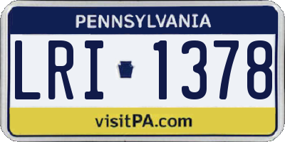 PA license plate LRI1378