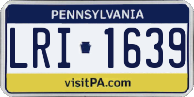 PA license plate LRI1639