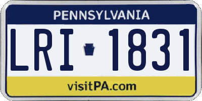 PA license plate LRI1831