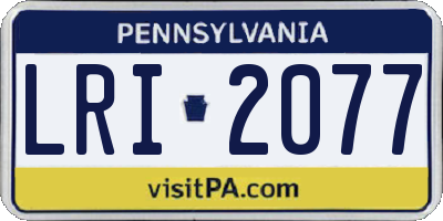 PA license plate LRI2077