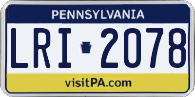 PA license plate LRI2078