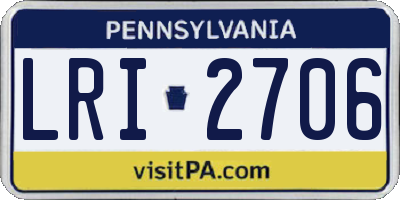 PA license plate LRI2706