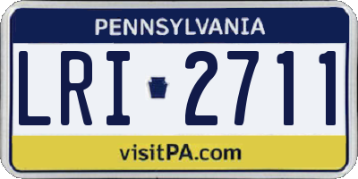 PA license plate LRI2711